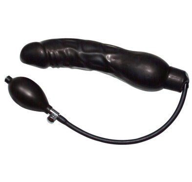 Nadmuchiwane żylaste dildo czarne gumowe Nadmuchiwane żylaste dildo czarne gumowe