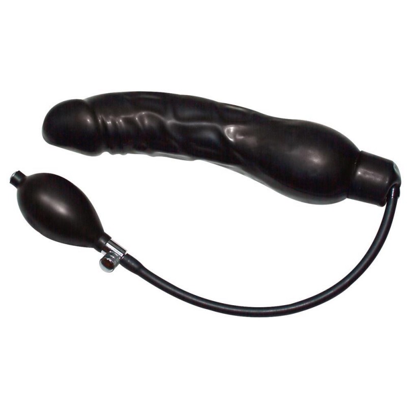 Nadmuchiwane żylaste dildo czarne gumowe Nadmuchiwane żylaste dildo czarne gumowe