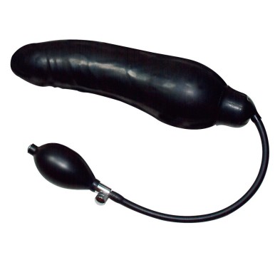 Nadmuchiwane żylaste dildo czarne gumowe Nadmuchiwane żylaste dildo czarne gumowe
