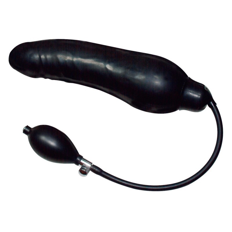 Nadmuchiwane żylaste dildo czarne gumowe Nadmuchiwane żylaste dildo czarne gumowe