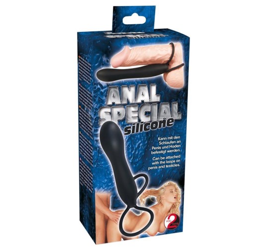 Dildo z pętlami na penisa jądra drugi członek 15cm