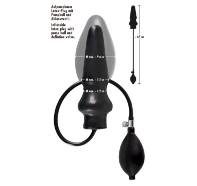 Lateksowy pompowany plug analny powiększany 20cm