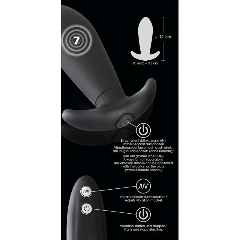 Stożkowa wtyczka analna plug korek wibracyjny 12cm Stożkowa wtyczka analna plug korek wibracyjny 12cm