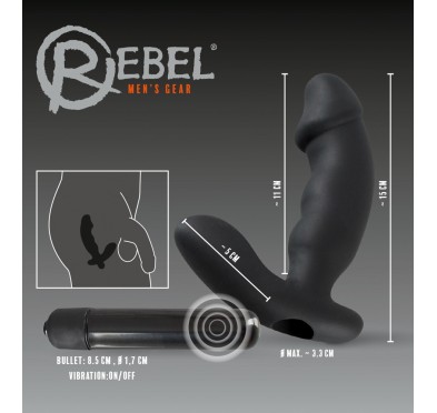 Męski wibrator analny do stymulacji prostaty 15cm