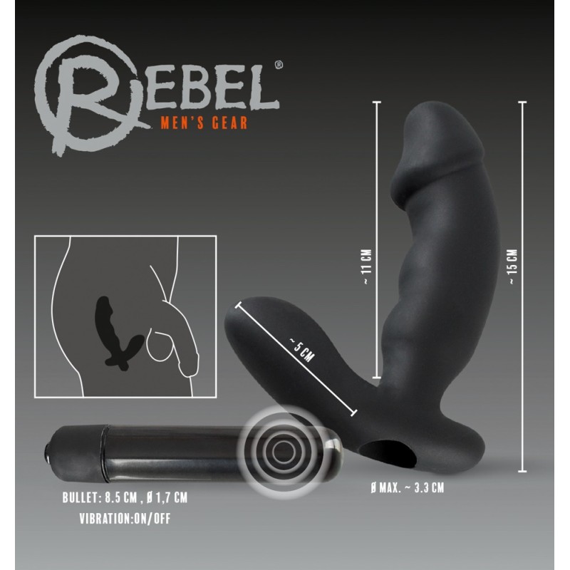 Męski wibrator analny do stymulacji prostaty 15cm