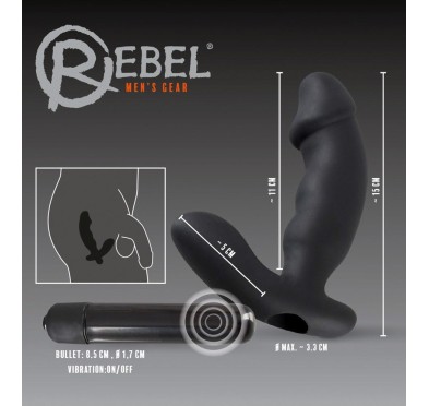 Męski wibrator analny do stymulacji prostaty 15cm