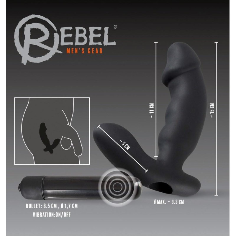Męski wibrator analny do stymulacji prostaty 15cm