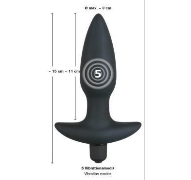 Wibrująca zatyczka analna korek plug do pupy 15cm