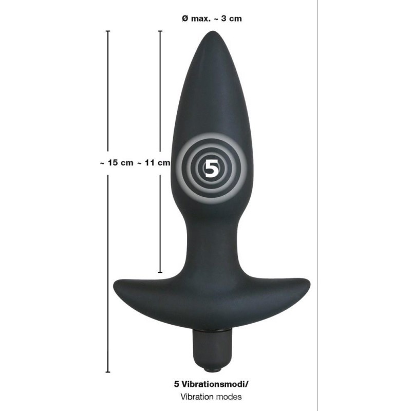 Wibrująca zatyczka analna korek plug do pupy 15cm