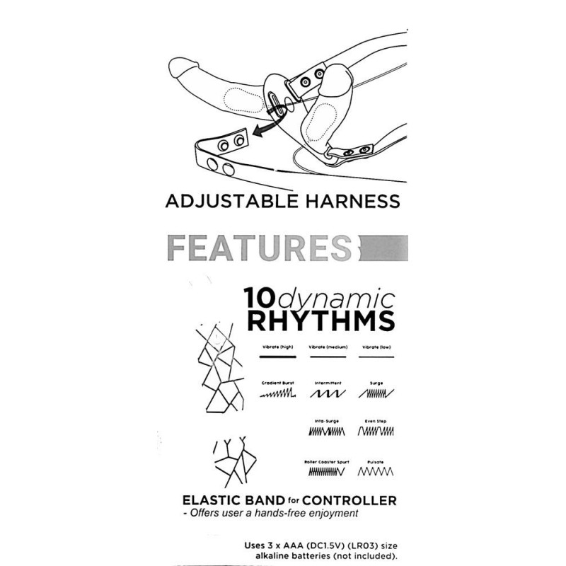 Realistyczny strapon wibrujący podwójny 10tryb 17c