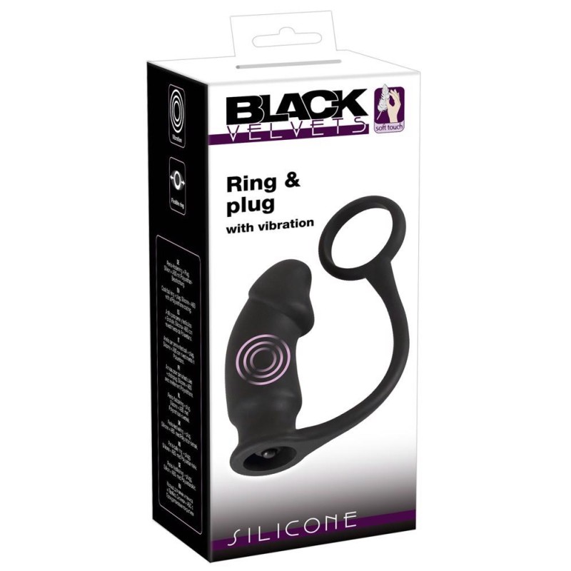 Wibrujące analne dildo z pierścieniem wtyczka plug
