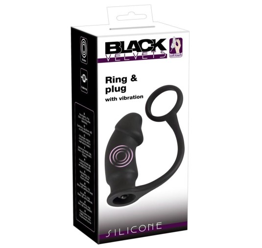 Wibrujące analne dildo z pierścieniem wtyczka plug