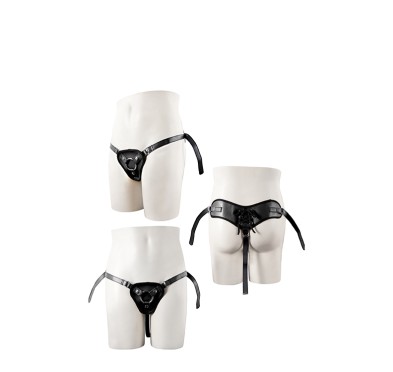 Uprząż do strap-on czarny dwa pierścienie skóra Uprząż do strap-on czarny dwa pierścienie skóra