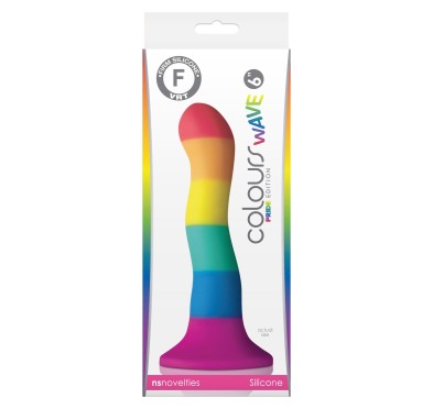Tęczowe silikonowe dildo z mocną przyssawką 15 cm