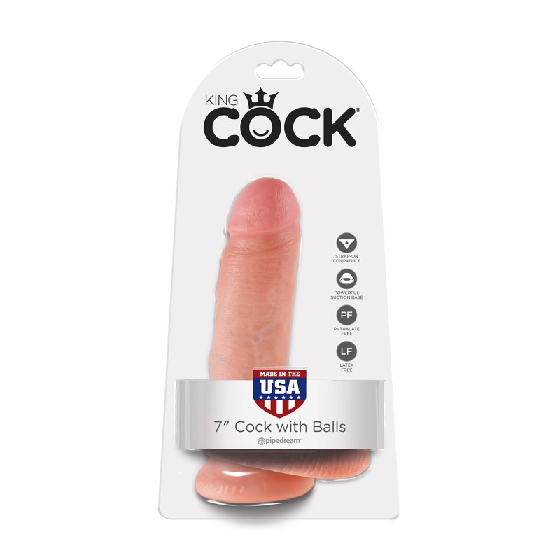 Dildo-cock 7 inch w/ balls flesh
