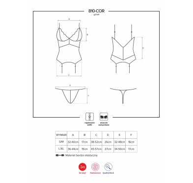 Koronkowy gorset stringi komplet obsessive s/m Koronkowy gorset stringi komplet obsessive s/m