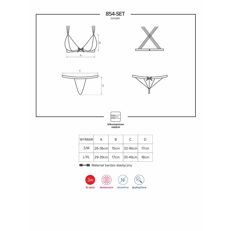 Czarny sex komplet stanik stringi obsessive l/xl Czarny sex komplet stanik stringi obsessive l/xl