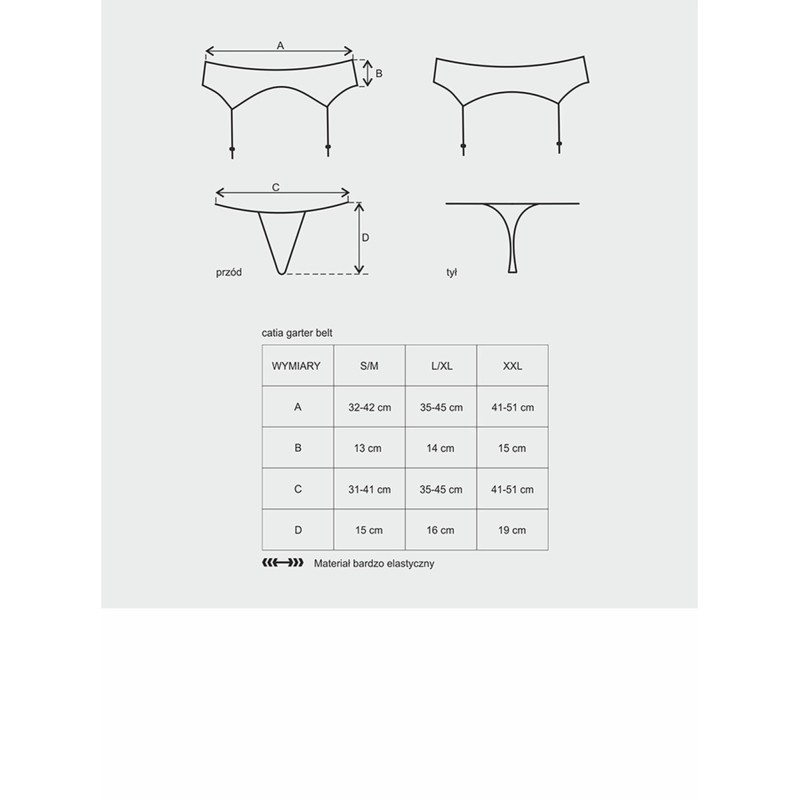 Komplet pas do pończoch sex stringi obsessive l/xl Komplet pas do pończoch sex stringi obsessive l/xl