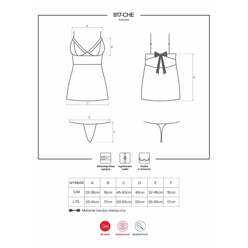 Erotyczna koszulka komplet stringi obsessive l/xl Erotyczna koszulka komplet stringi obsessive l/xl