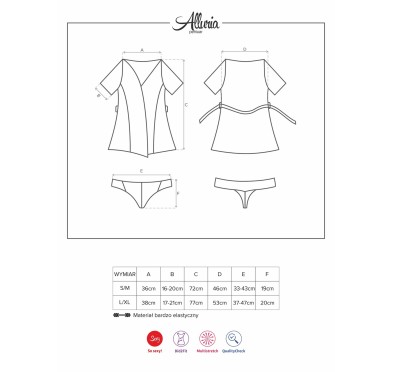 Prześwitujący peniuar stringi komplet alluria s/m Prześwitujący peniuar stringi komplet alluria s/m