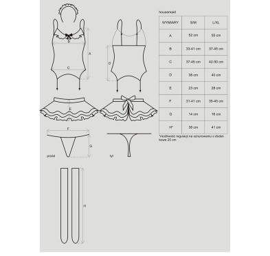 Przebranie erotyczna sex pokojówka obsessive l/xl Przebranie erotyczna sex pokojówka obsessive l/xl