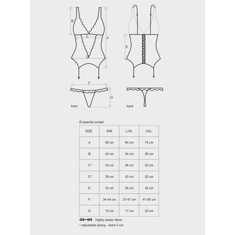 Gorset stringi czarny sex komplet obsessive l/xl Gorset stringi czarny sex komplet obsessive l/xl
