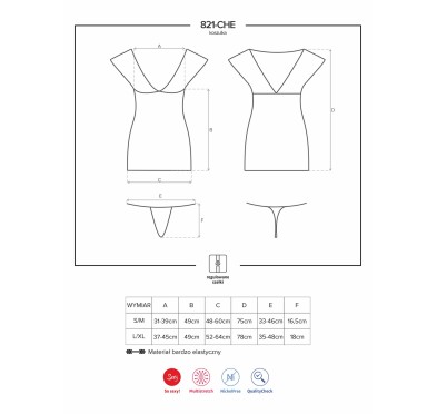 Przejrzysta koszulka komplet stringi obsessive lxl Przejrzysta koszulka komplet stringi obsessive lxl