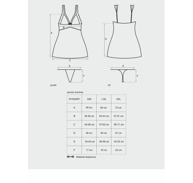 Satynowa sex koszulka stringi komplet secred l/xl