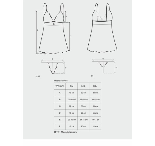 Koszulka koronkowa komplet stringi obsessive l/xl
