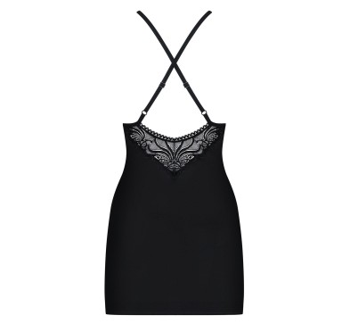Komplet czarna koszulka sex stringi 828-che-1 l/xl