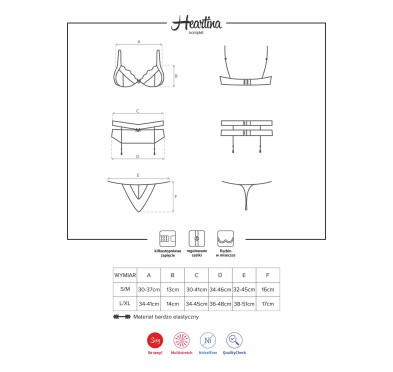 Komplet erotyczny pas stanik stringi obsessive s/m Komplet erotyczny pas stanik stringi obsessive s/m