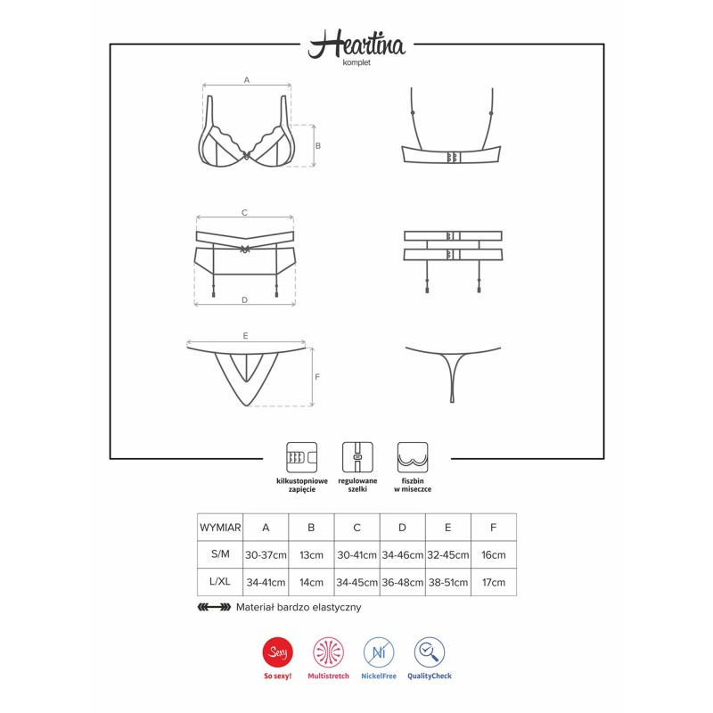 Komplet erotyczny pas stanik stringi obsessive s/m Komplet erotyczny pas stanik stringi obsessive s/m