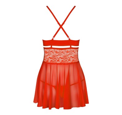 Czerwony komplet koszulka stringi obsessive s/m