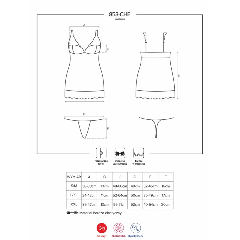 Zmysłowy komplet koszulka stringi obsessive l/xl Zmysłowy komplet koszulka stringi obsessive l/xl