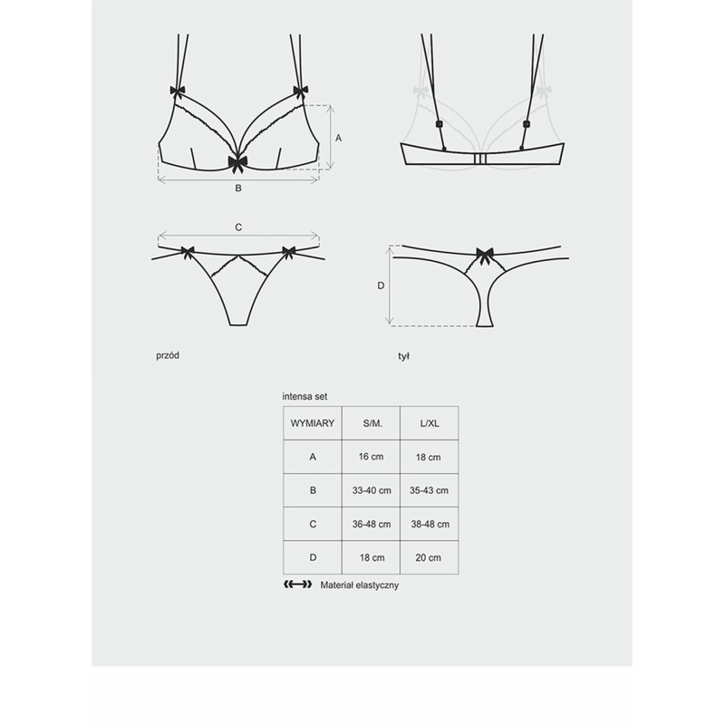 Koronkowy sex komplet stanik stringi intensa s/m Koronkowy sex komplet stanik stringi intensa s/m