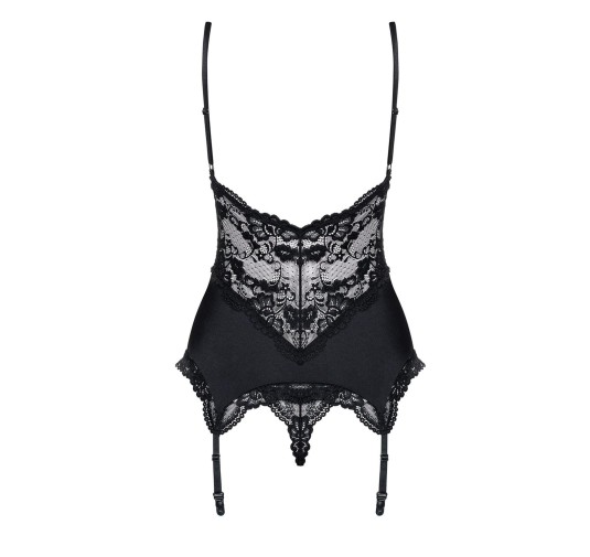 Koronkowy gorset stringi komplet obsessive l/xl