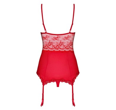 Gorset stringi czerwony sex komplet obsessive l/xl