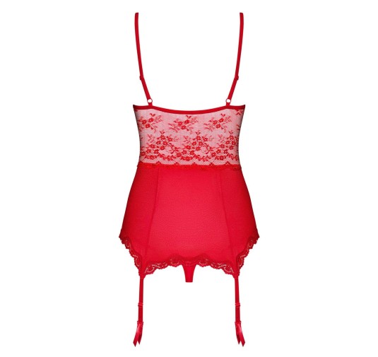 Gorset stringi czerwony sex komplet obsessive l/xl