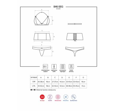 Komplet koronka stanik pas stringi obsessive s/m Komplet koronka stanik pas stringi obsessive s/m