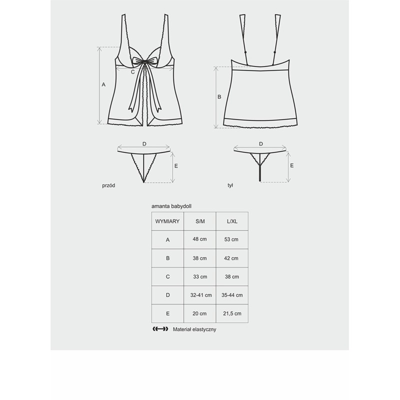 Koszulka babydoll stringi sex komplet amanta l/xl Koszulka babydoll stringi sex komplet amanta l/xl
