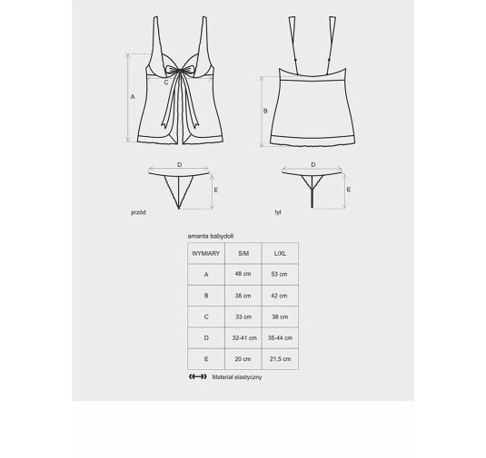 Koszulka babydoll stringi sex komplet amanta l/xl