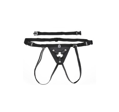 Uprząż do strap-on czarny z pierścieniem eko skóra