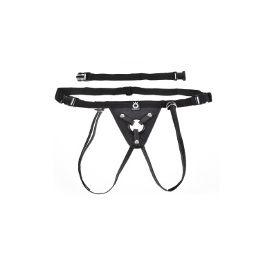 Uprząż do strap-on czarny z pierścieniem eko skóra