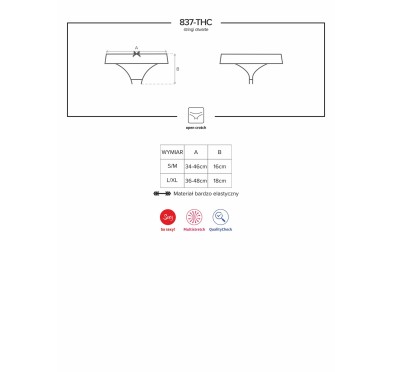 Stringi z rozciętym otwartym krokiem obsessive l/xl Stringi z rozciętym otwartym krokiem obsessive l/xl