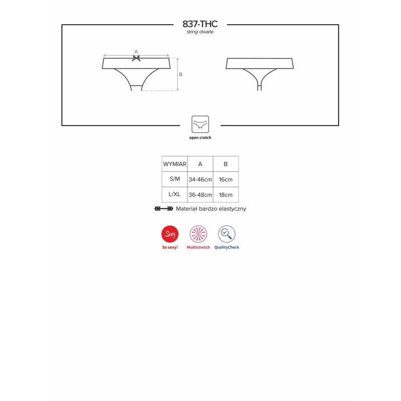 Stringi z rozciętym otwartym krokiem obsessive l/xl Stringi z rozciętym otwartym krokiem obsessive l/xl