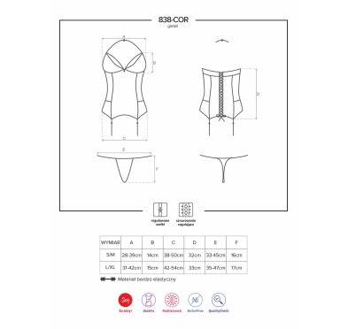 Czerwony gorset stringi sex komplet obsessive l/xl Czerwony gorset stringi sex komplet obsessive l/xl