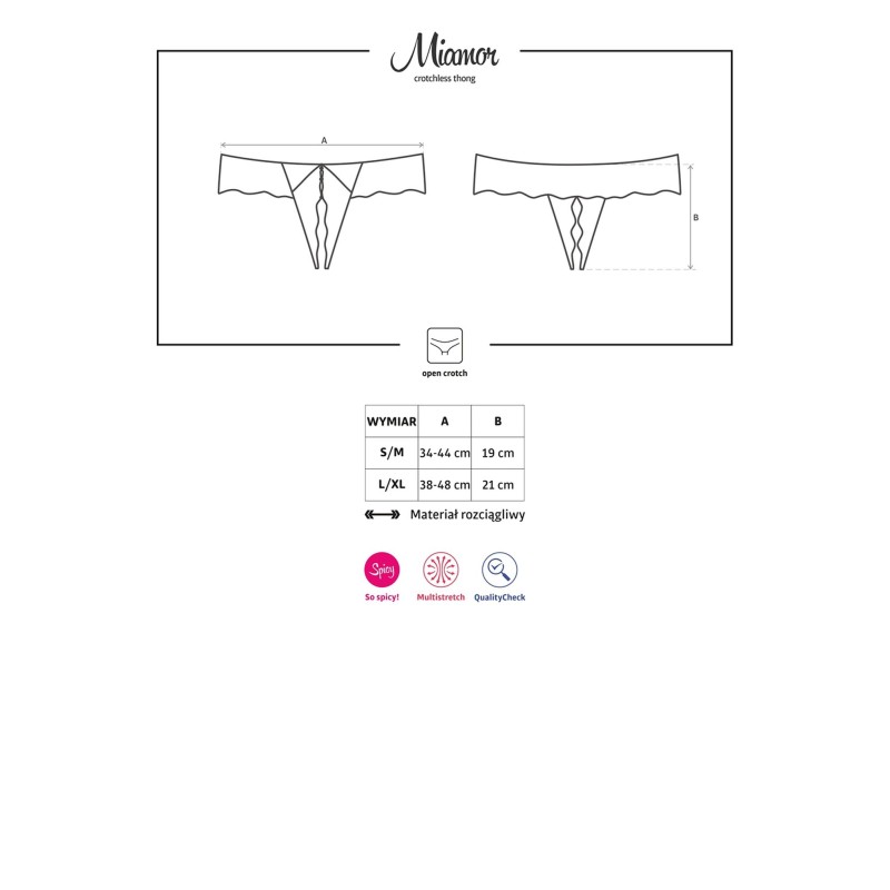 Otwarte w kroku erotyczne sex stringi Miamor S/M Otwarte w kroku erotyczne sex stringi Miamor S/M