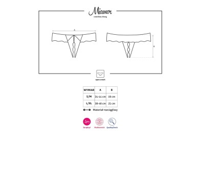 Stringi koronkowe rozcięte w kroku obsessive L/XL Stringi koronkowe rozcięte w kroku obsessive L/XL