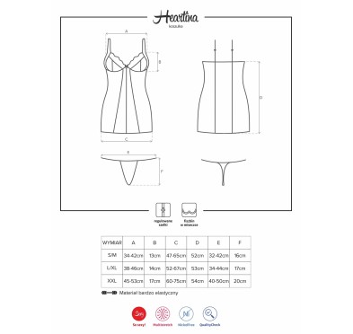 Gorąca sex koszulka stringi komplet heartina l/xl Gorąca sex koszulka stringi komplet heartina l/xl