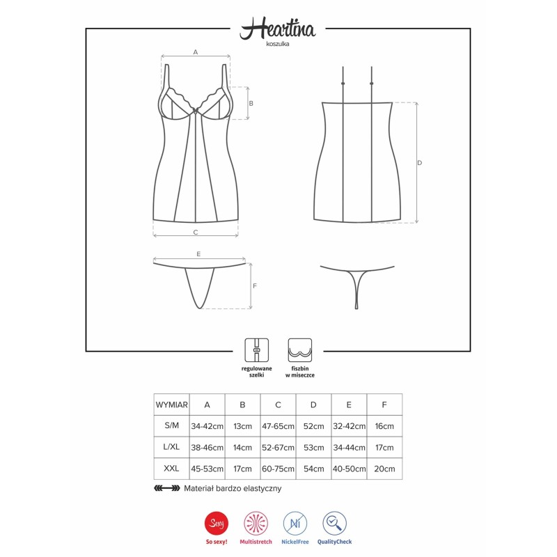 Gorąca sex koszulka stringi komplet heartina l/xl Gorąca sex koszulka stringi komplet heartina l/xl